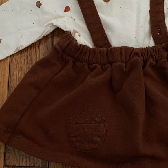 Brown Baby Girl Thanksgiving Dress with Headband - Picture 2 of 3